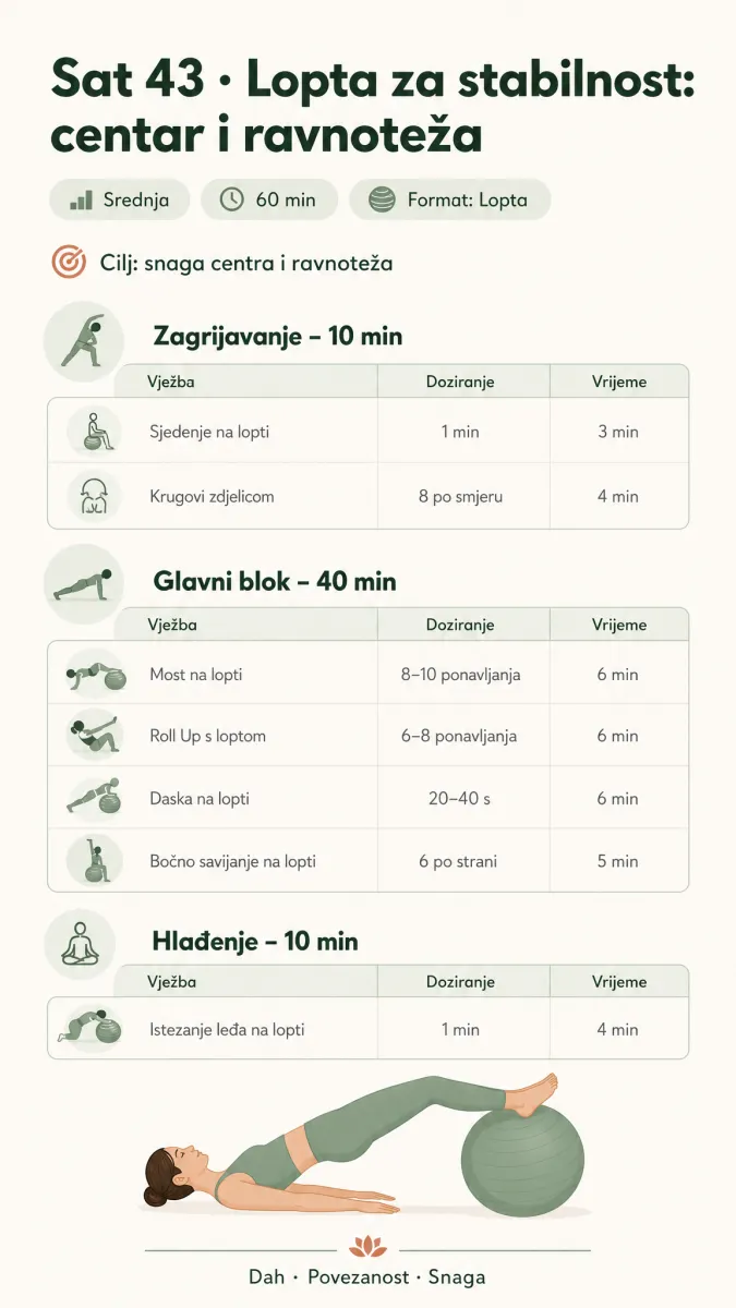 Sat 43 · Lopta za stabilnost: centar i ravnoteža